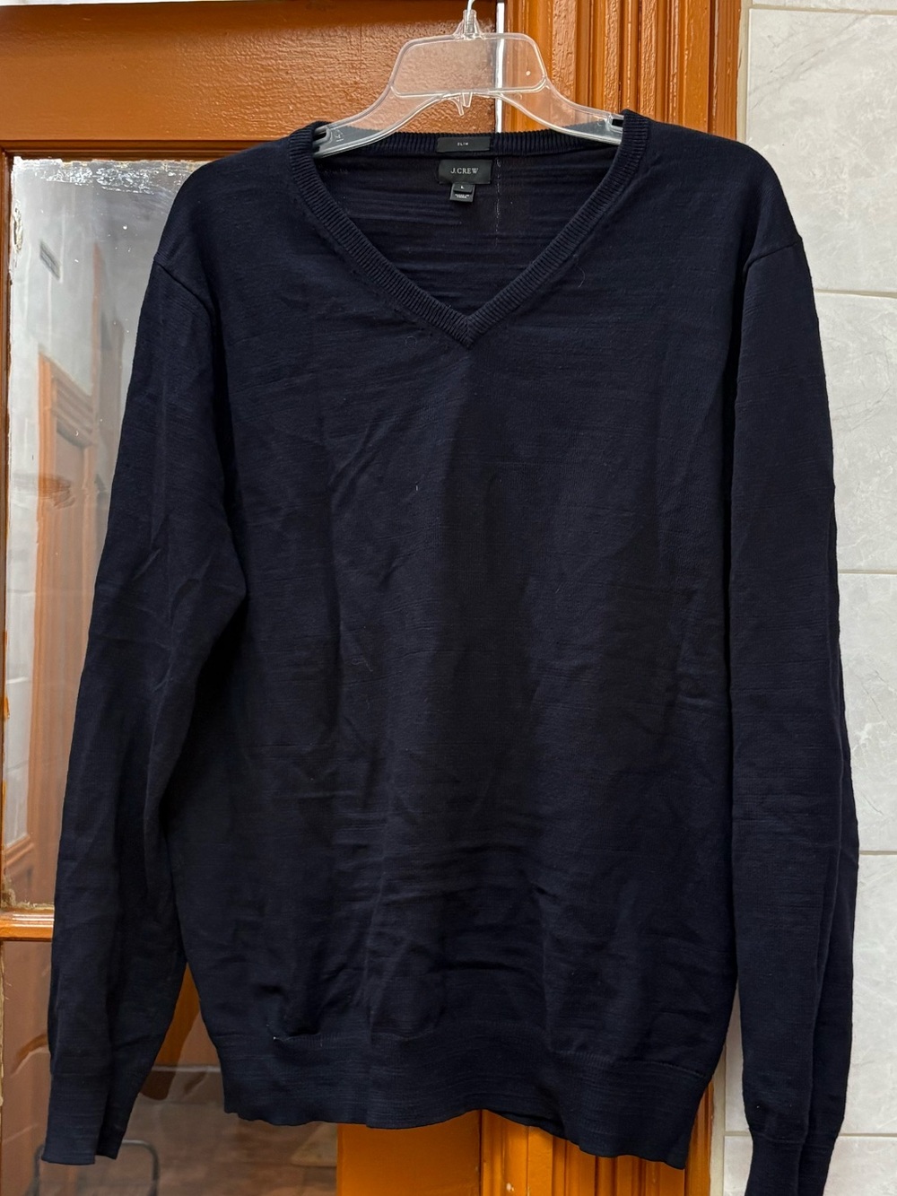 J.Crew Navy V-Neck Sweater Large